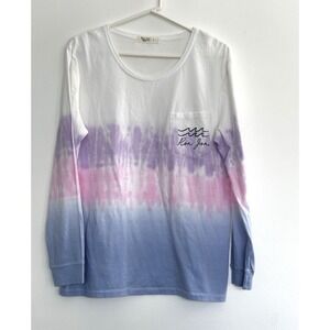 Ron Jon Surf Shirt Womens Large Pink Purple Lightweight Cotton Tie Dye Beach